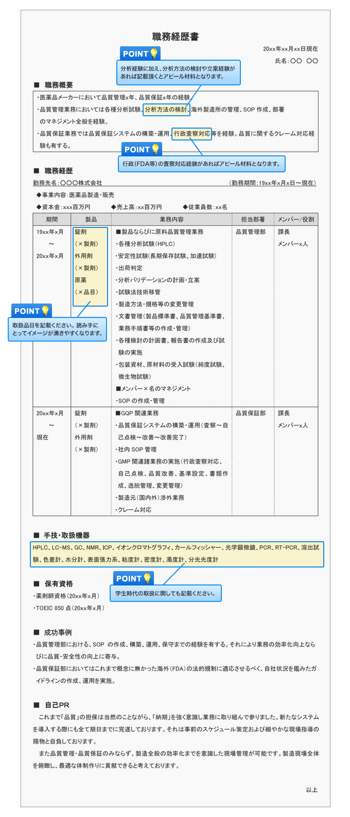 Qa Qc 品質保証 品質管理 職務経歴書 レジュメ の書き方マニュアル 転職ノウハウ 転職エージェントのjac Recruitment ジェイ エイ シー リクルートメント