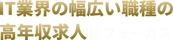 IT業界の幅広い職種の高年収求人にフォーカス